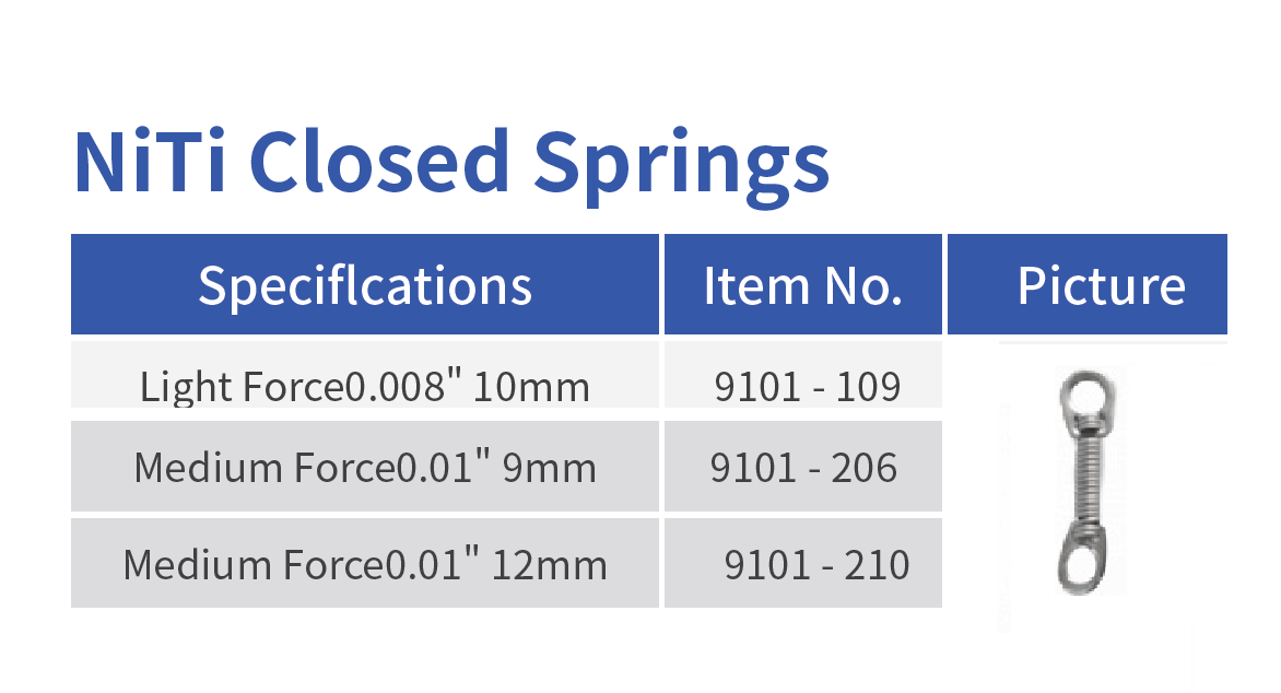 Пружина Ni-Ti Closed 10, 9, 12  mm Light Shinye Orthodontic
